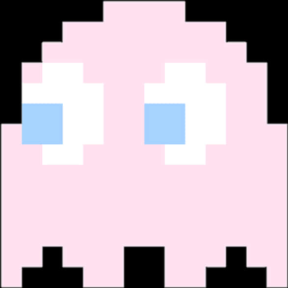 Pixelated_ Pink_ Ghost_ Pacman_ Game PNG Image