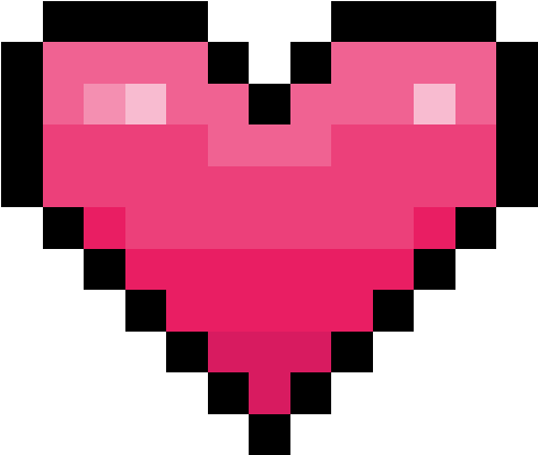 Pixelated Pink Heart Graphic PNG Image