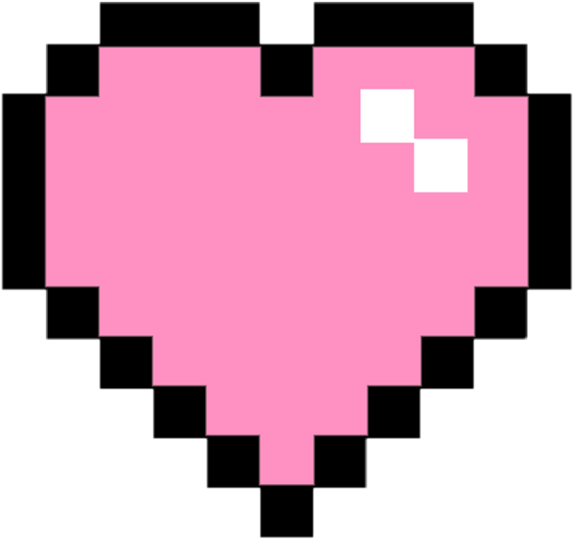 Pixelated Pink Heart PNG Image