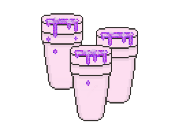 Pixelated Purple Drink Cups PNG Image