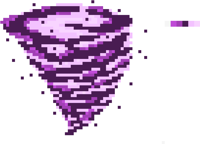 Pixelated Purple Tornado Art PNG Image