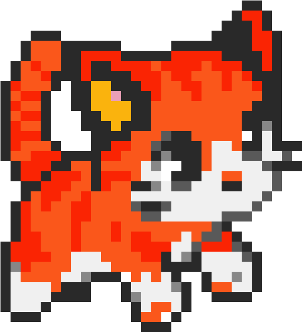 Pixelated Red Fox Art PNG Image