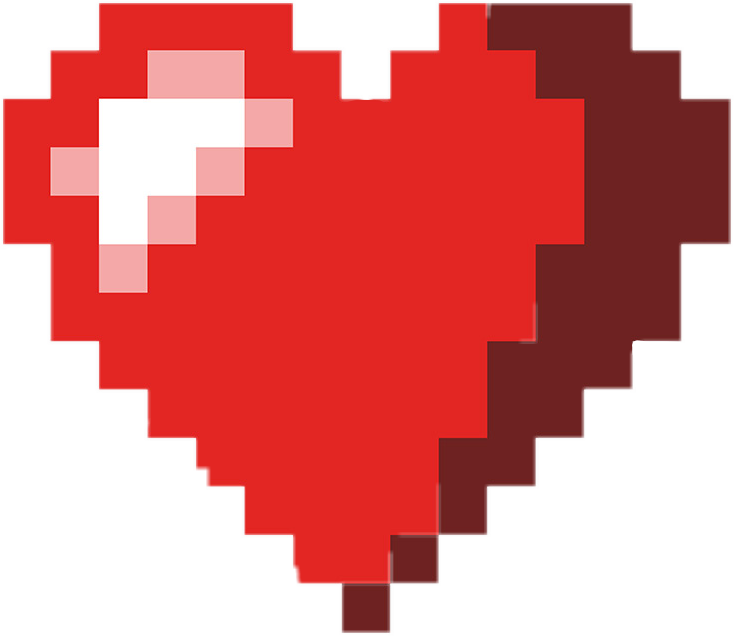 Pixelated Red Heart Graphic PNG Image