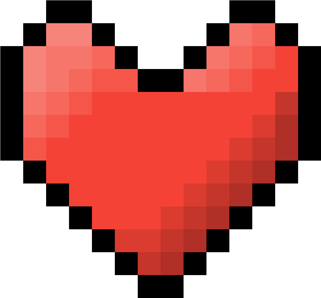 Pixelated Red Heart Graphic.png PNG Image