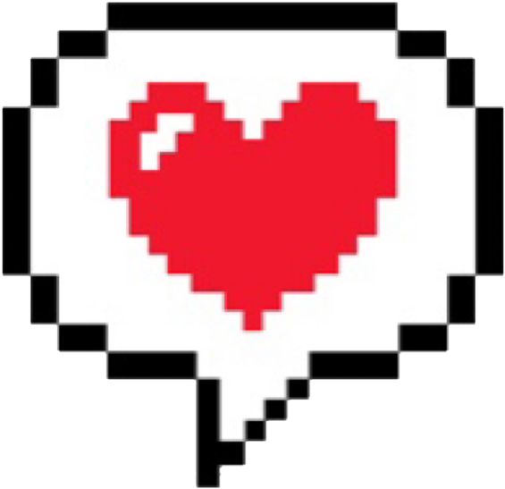 Pixelated Red Heart Graphic PNG Image