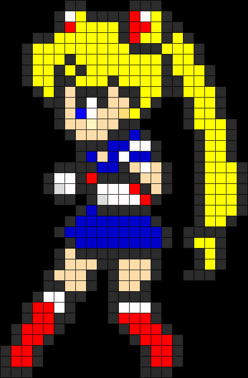 Pixelated Sailor Moon Character PNG Image