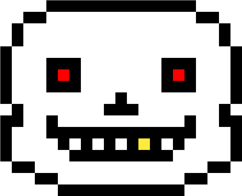 Pixelated_ Sans_ Face_ Undertale.png PNG Image