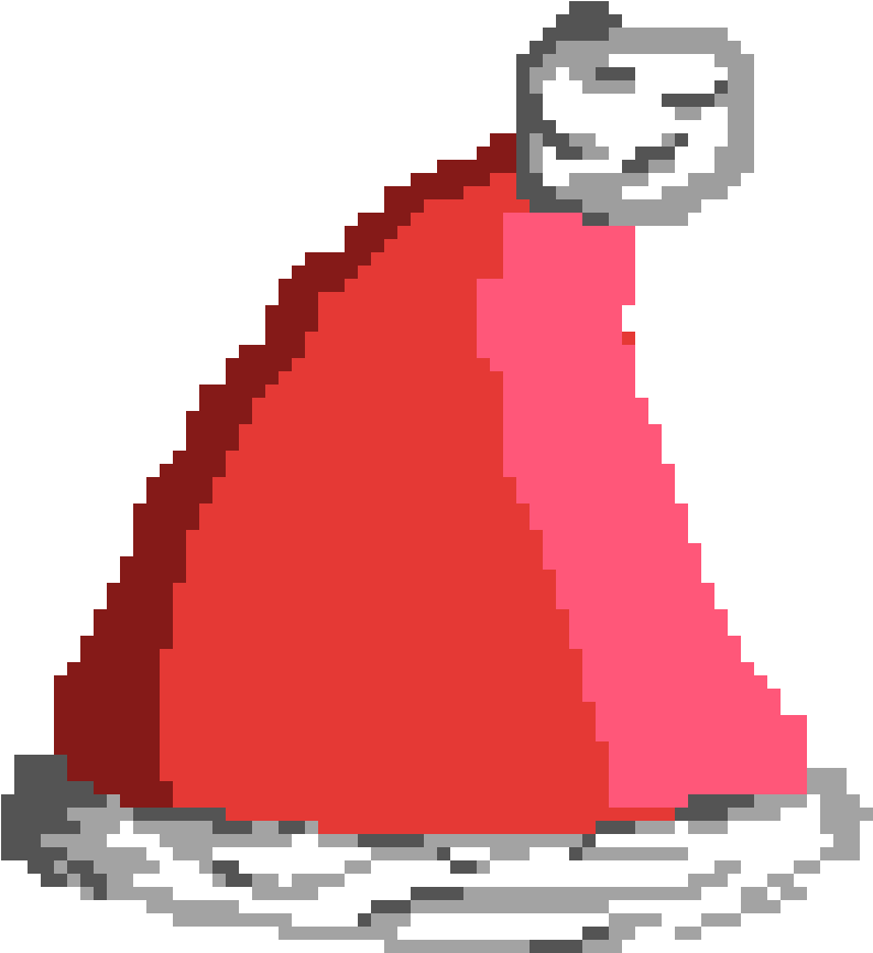 Pixelated Santa Hat Graphic PNG Image