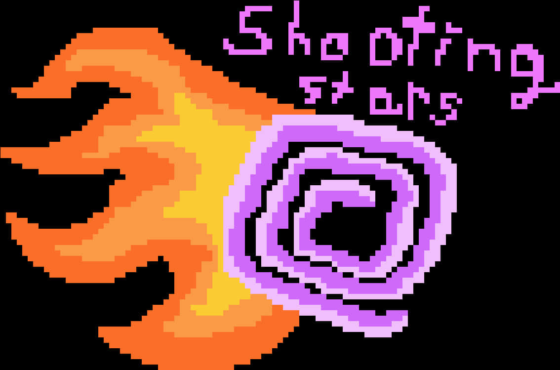 Pixelated Shooting Star Artwork PNG Image