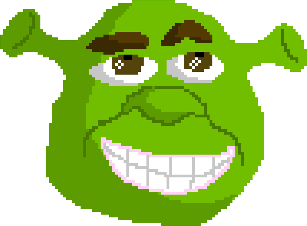 Pixelated Shrek Face Artwork PNG Image