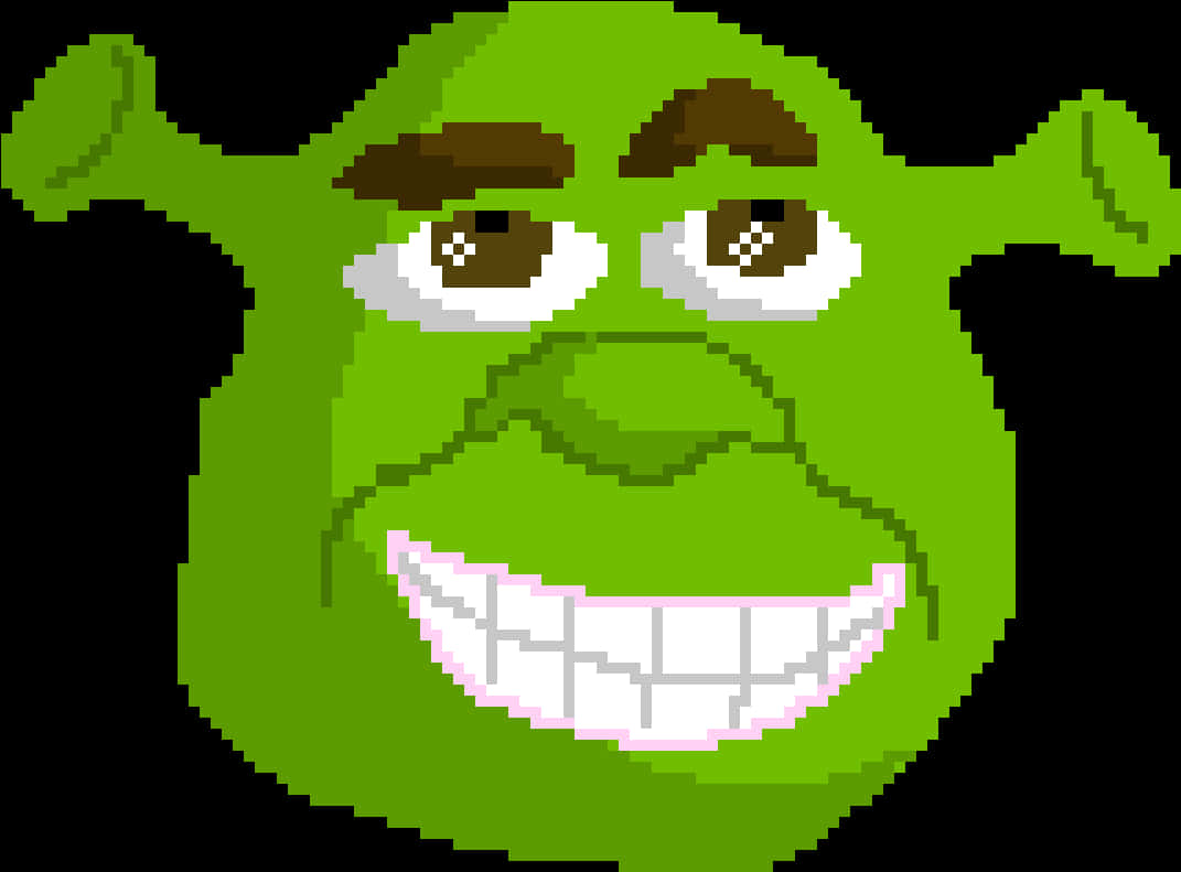 Pixelated Shrek Face.jpg PNG Image