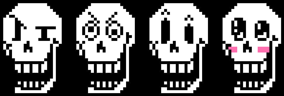 Pixelated_ Skull_ Expressions PNG Image