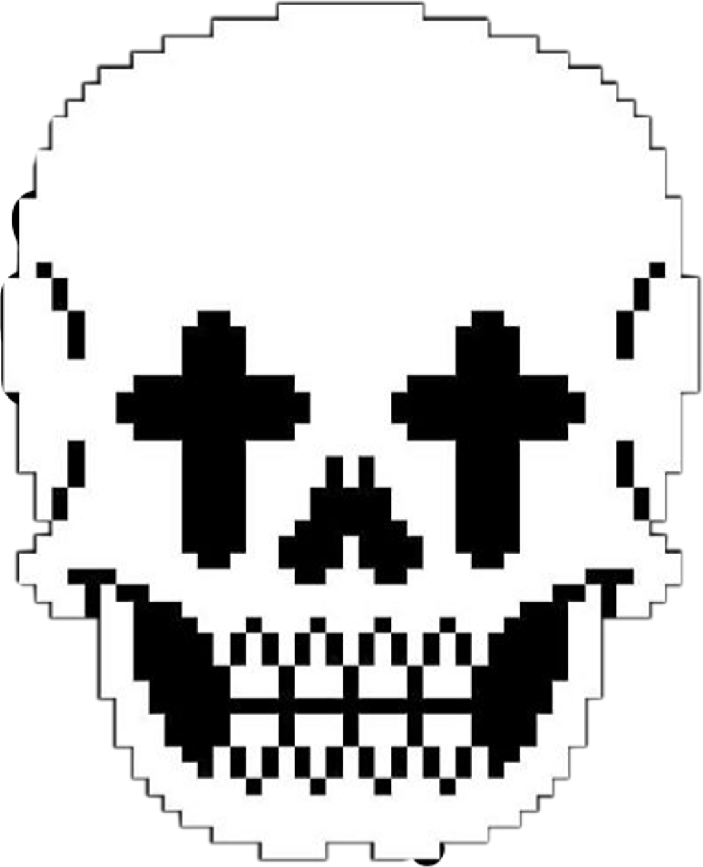 Pixelated Skull Graphic PNG Image