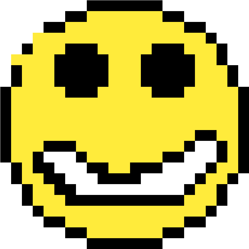 Pixelated Smiley Face Emoji PNG Image