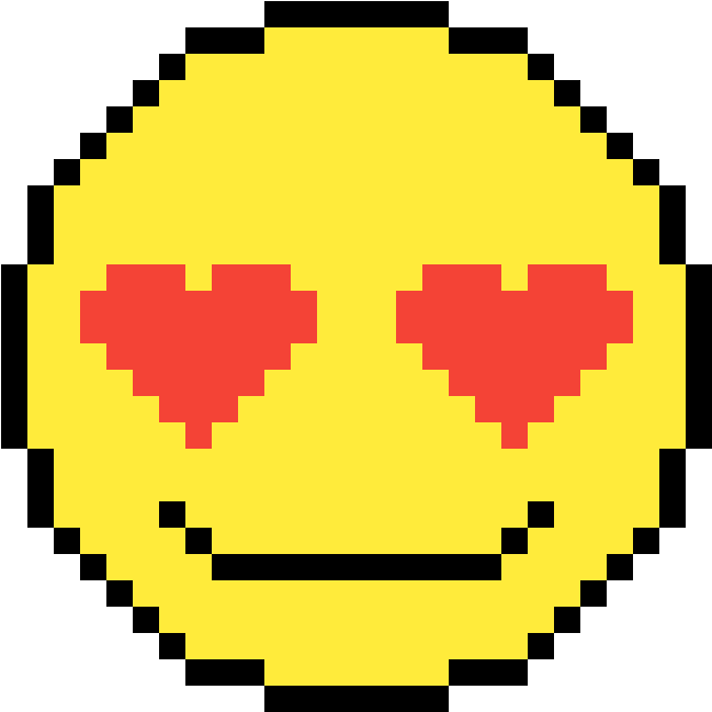 Pixelated_ Smiley_ Face_with_ Heart_ Eyes PNG Image