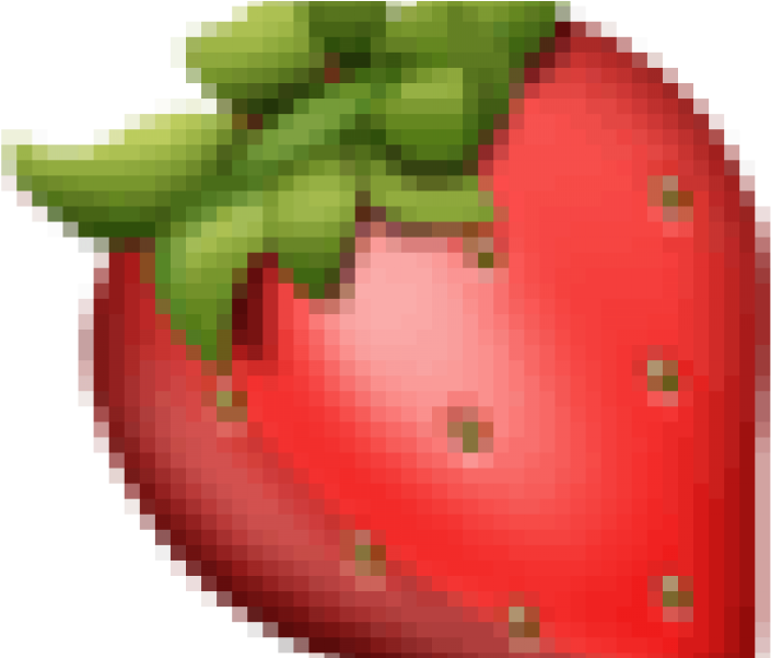 Pixelated Strawberry Emoji PNG Image