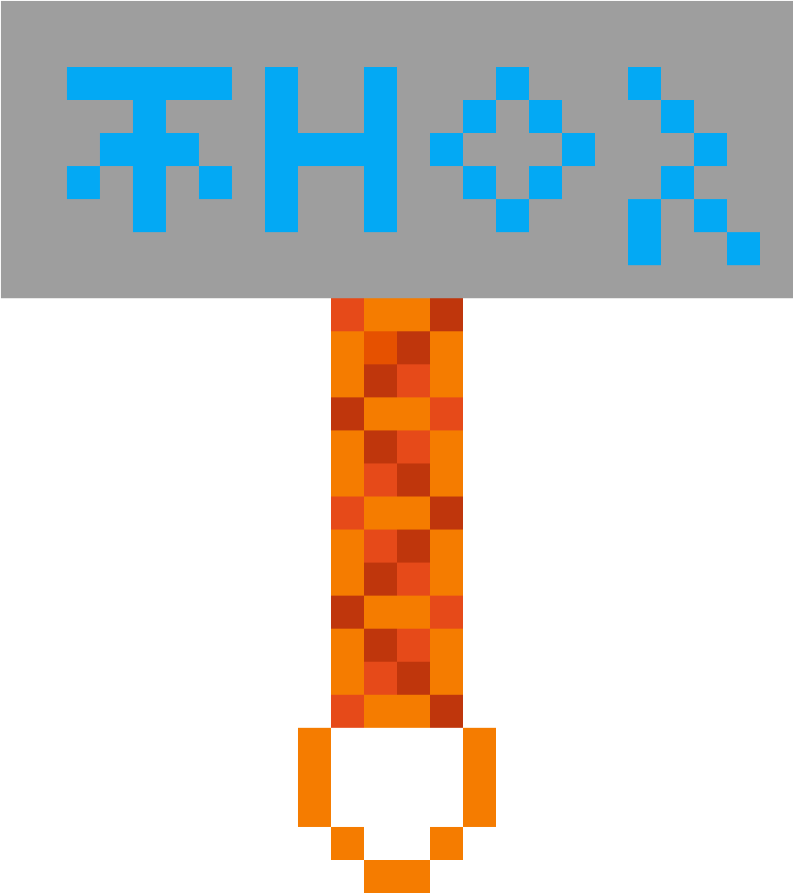 Pixelated Thor Hammer PNG Image