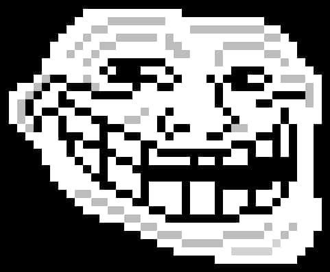 Pixelated Trollface Graphic PNG Image