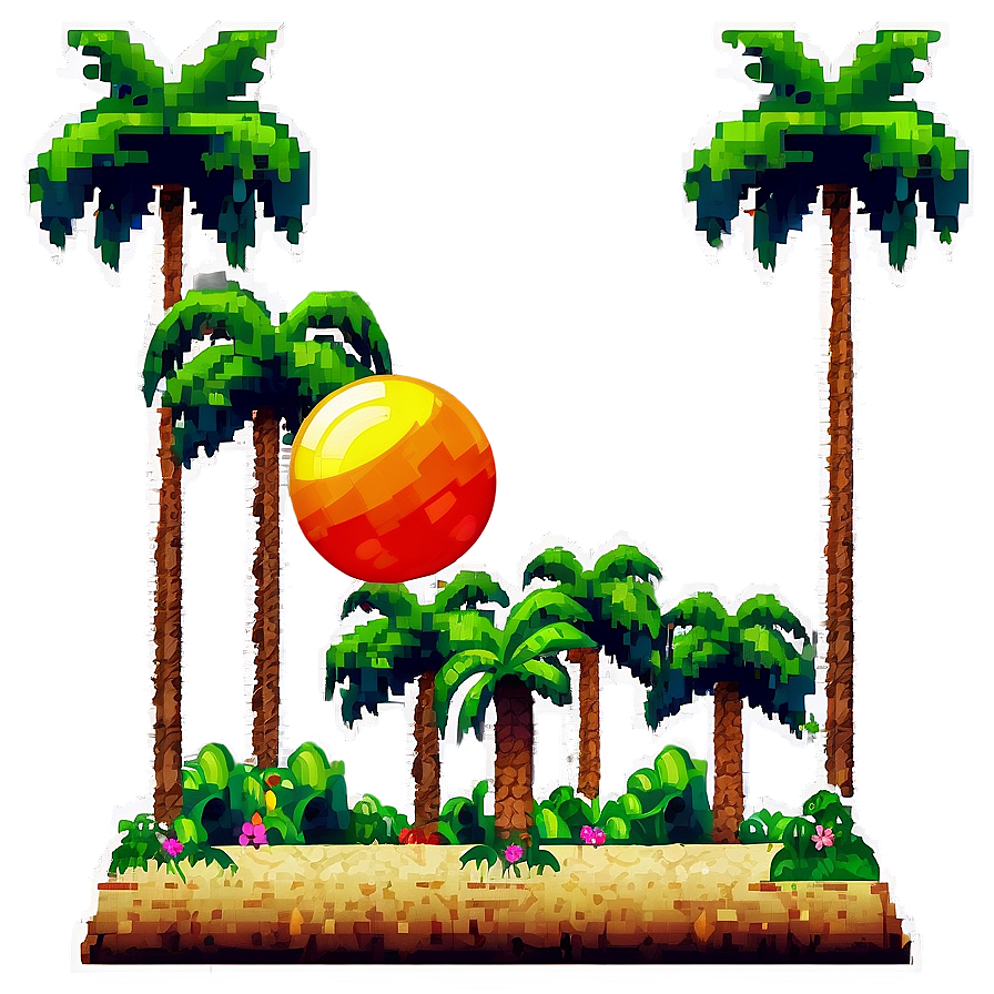 Pixelated Tropical Island Png 59 PNG Image