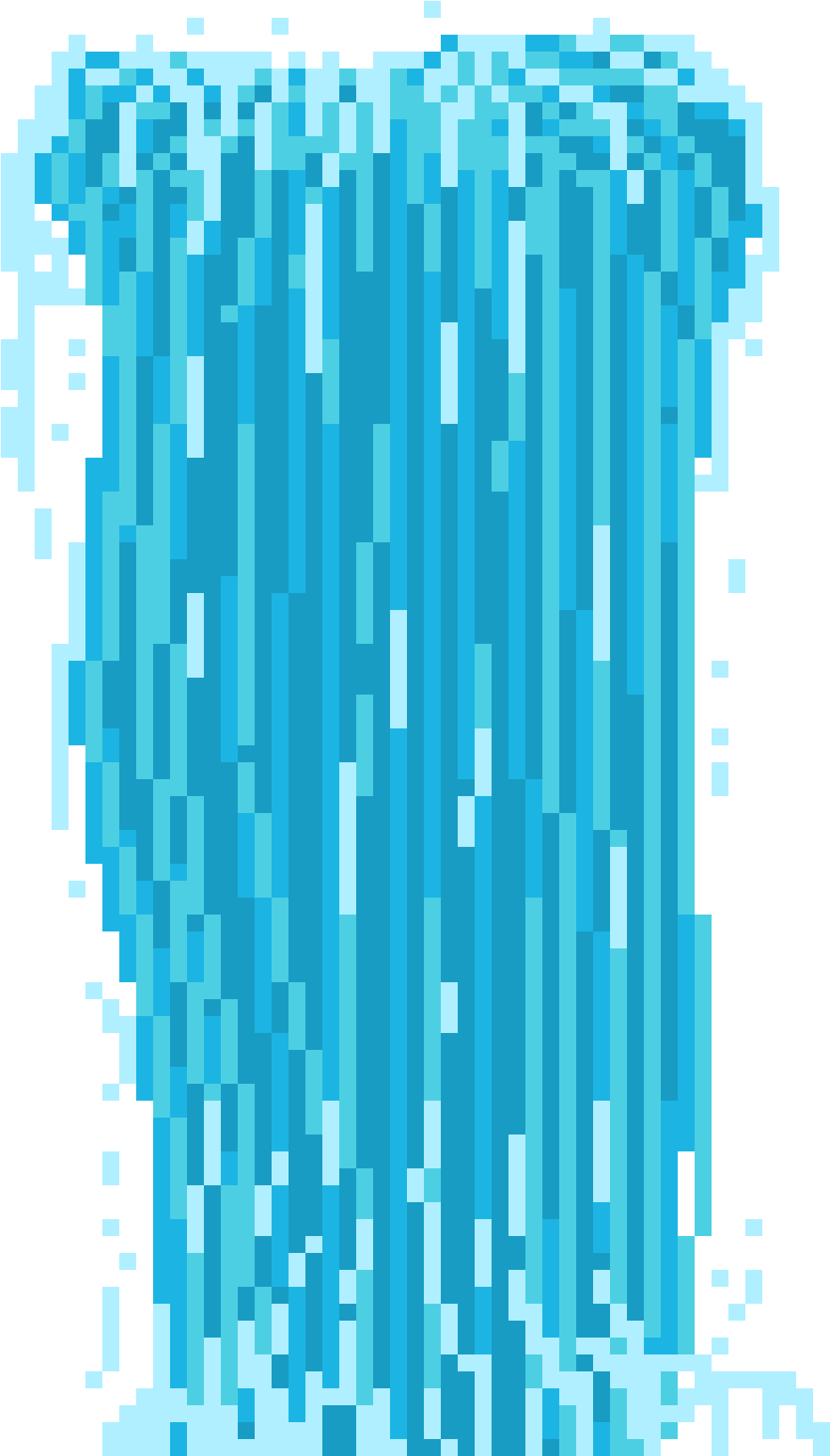 Pixelated Waterfall Artwork PNG Image