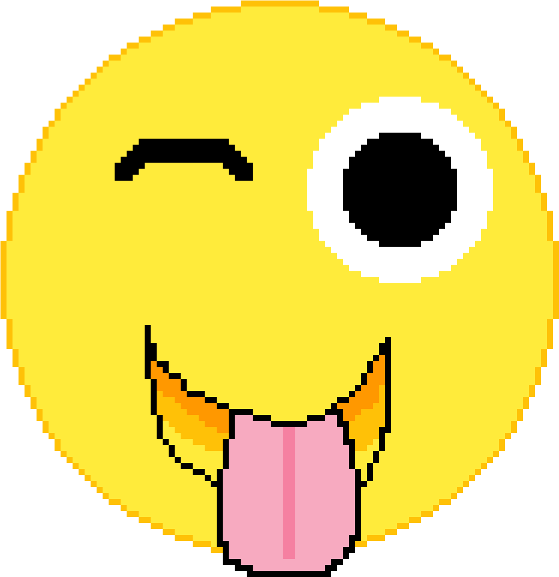 Pixelated Winking Face Emoji PNG Image