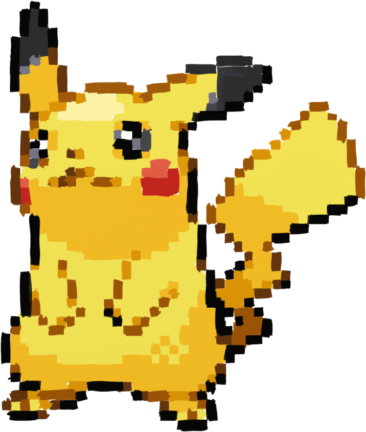 Pixelated Yellow Creature Art.png PNG Image