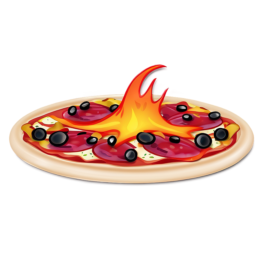 Pizza Cartoon With Flames Png 06272024 PNG Image