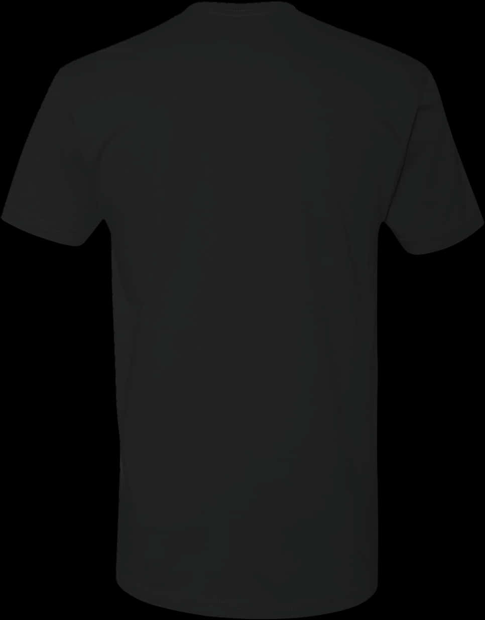 Plain Black T Shirt Back View PNG Image