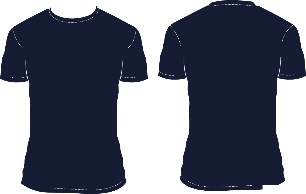 Plain Black T Shirt Template Front Back PNG Image