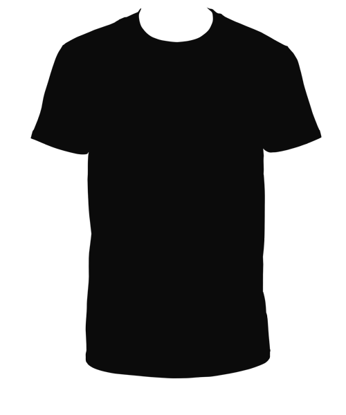 Plain Black T Shirt Template PNG Image