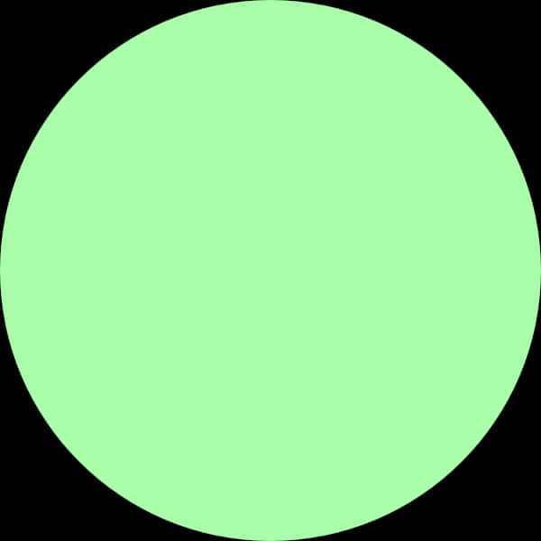 Plain Green Circle Black Background PNG Image