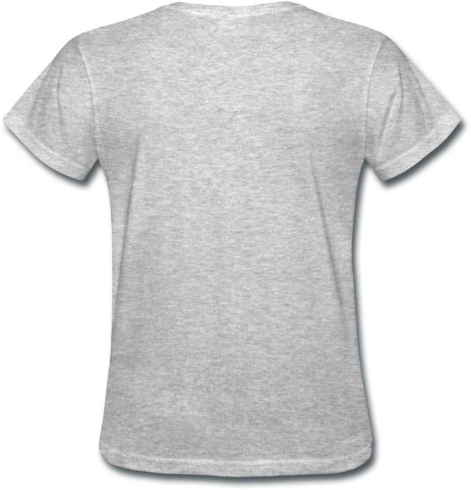 Plain Grey T Shirt Back View PNG Image