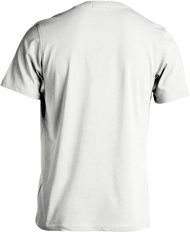 Plain White T Shirt Back View PNG Image