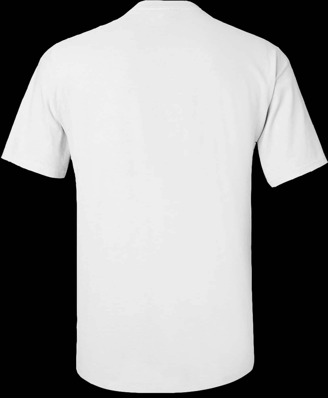 Plain White T Shirt Back View.jpg PNG Image