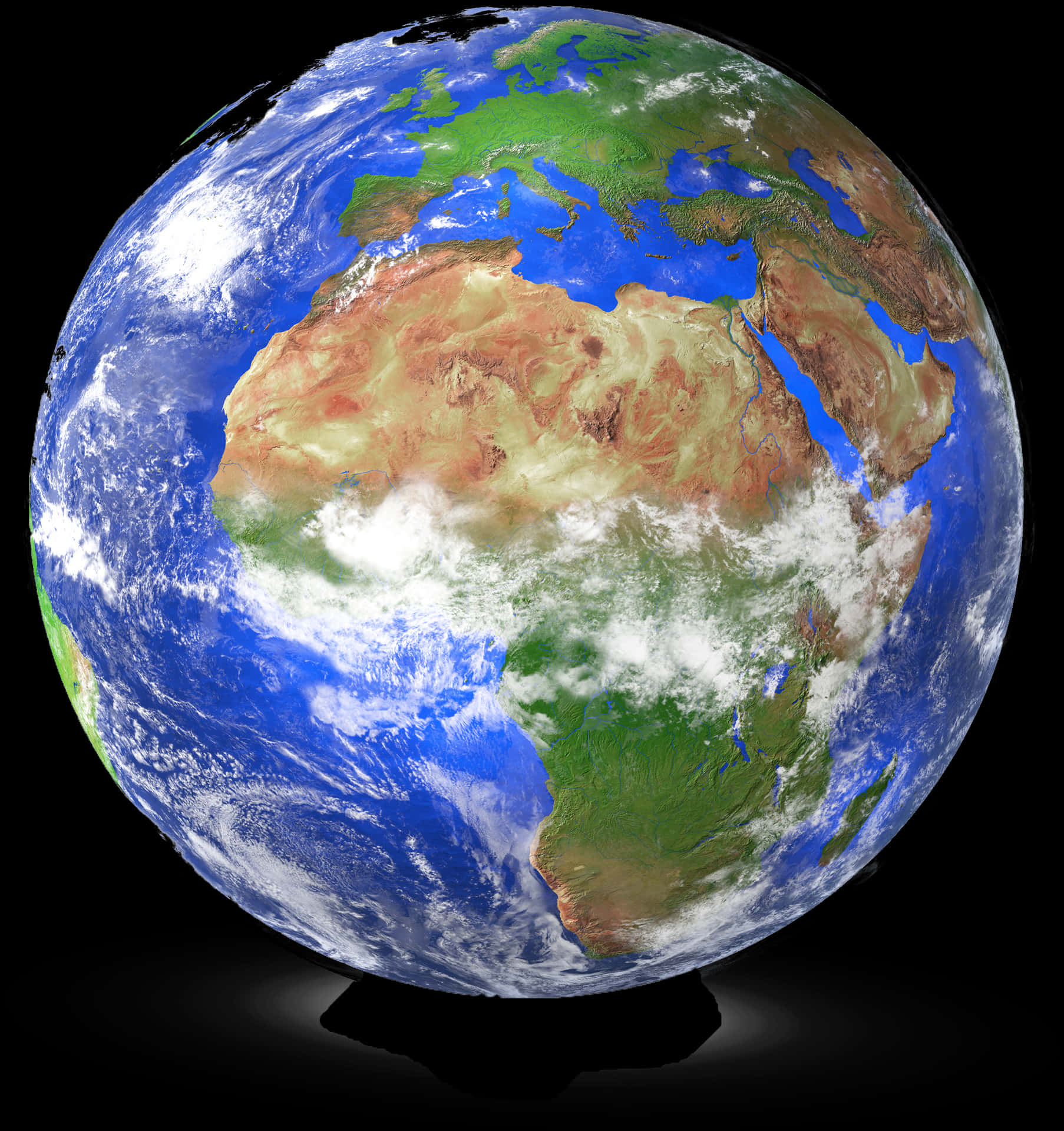 Planet Earth Africa Europe View PNG Image