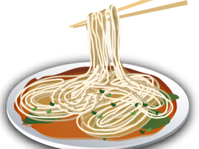 Plateof Spaghettiwith Chopsticks PNG Image