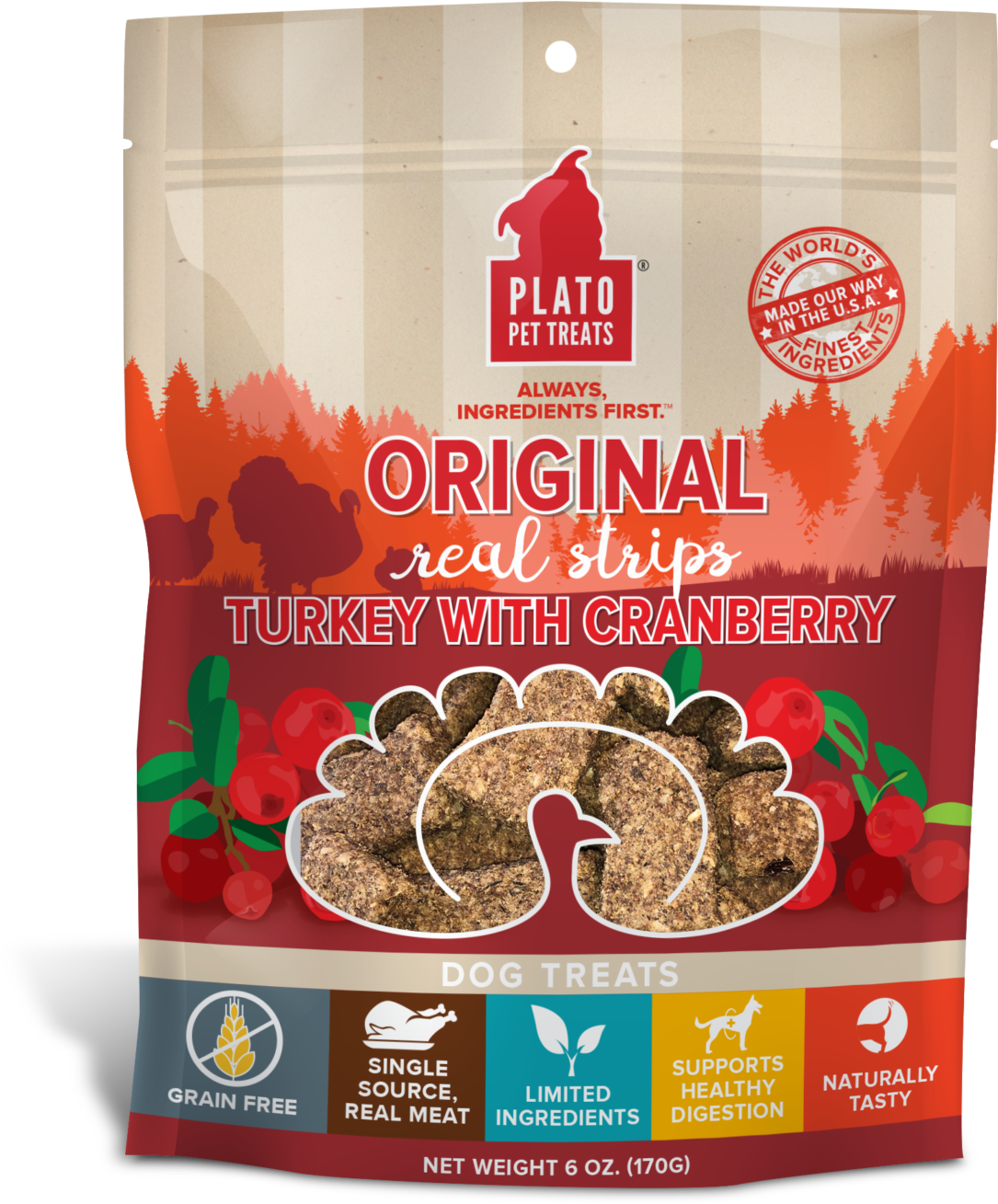 Plato Pet Treats Turkey With Cranberry PNG Image