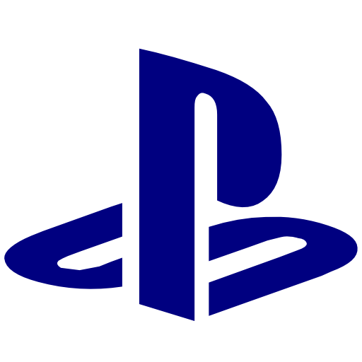 Play Station Icon Blue Background PNG Image