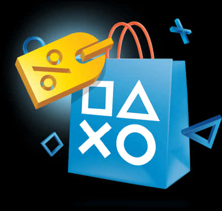 Play Station Shopping Bagand Icons PNG Image