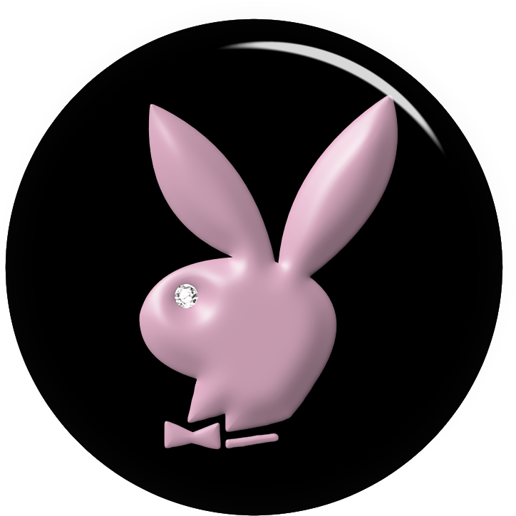 Playboy Bunny Logo Pinkon Black PNG Image