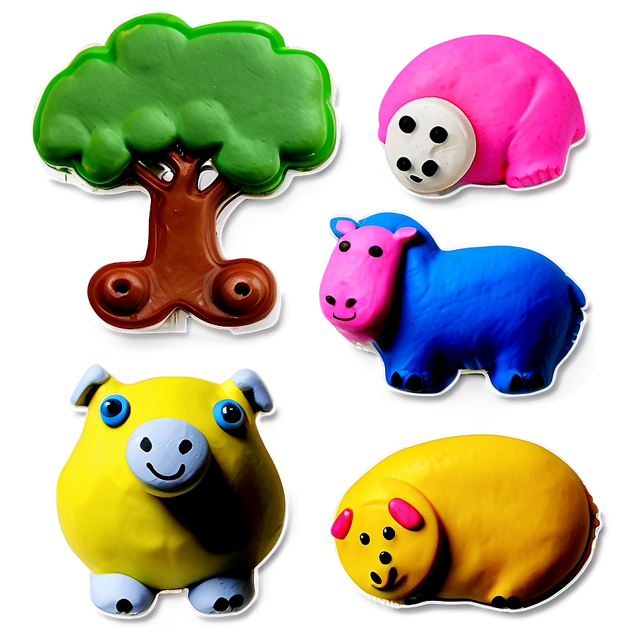 Playdough Farm Animals Set Png 06132024 PNG Image