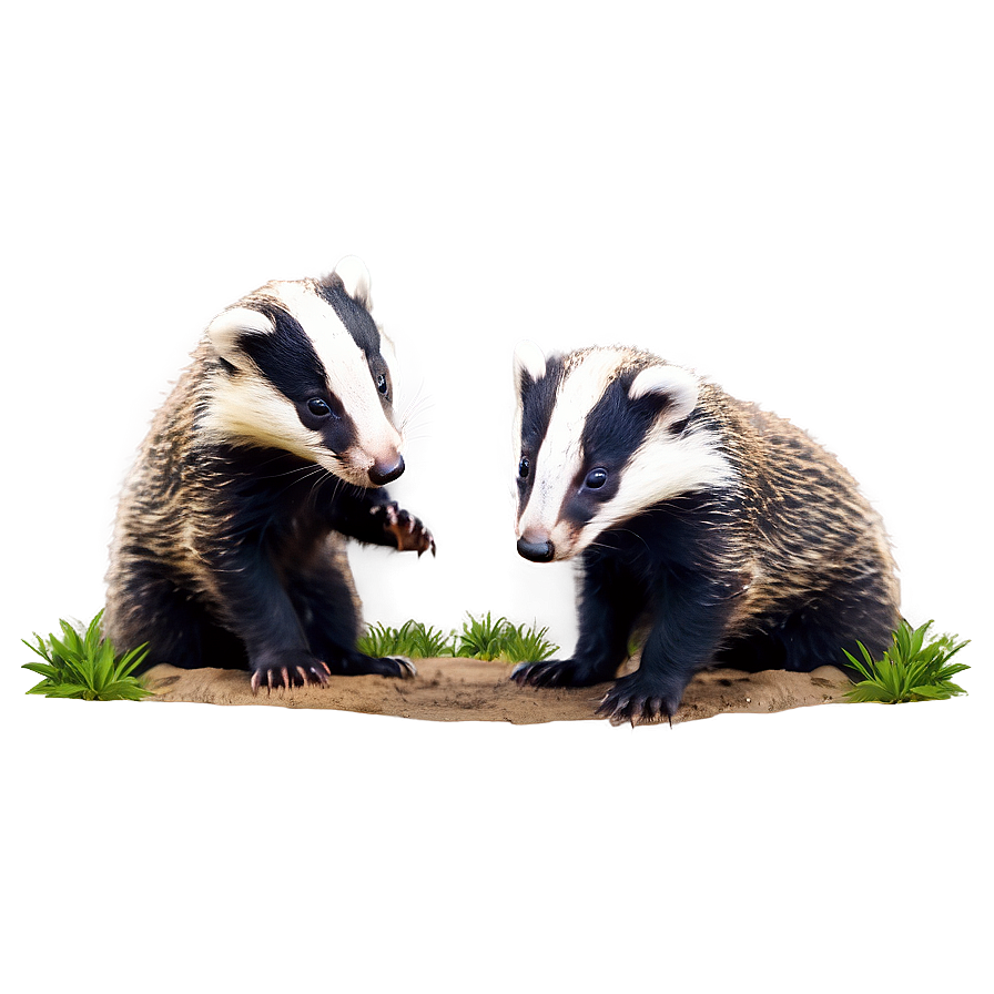 Playful Badger Cubs Png Lsx88 PNG Image