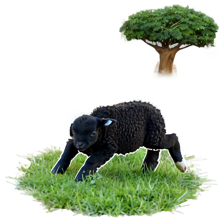 Playful Black Lamb Png Rgf PNG Image