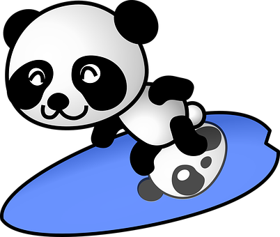 Playful Cartoon Panda PNG Image