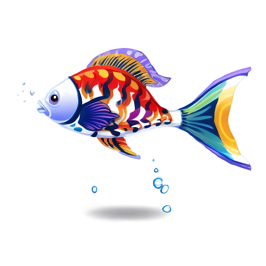 Playful Cute Fish Art Png Scb PNG Image