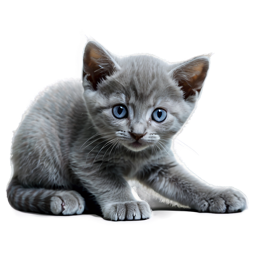 Playful Grey Kitten Png 06252024 PNG Image