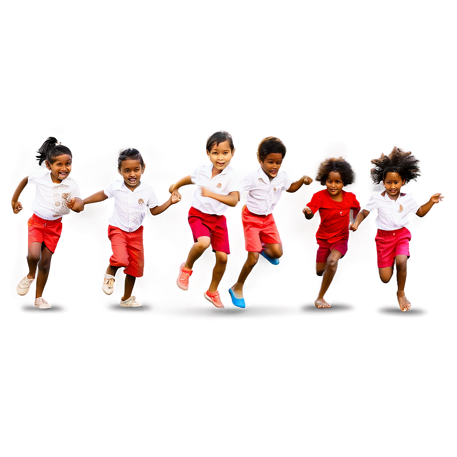 Playful Kids Chasing Png Grn PNG Image