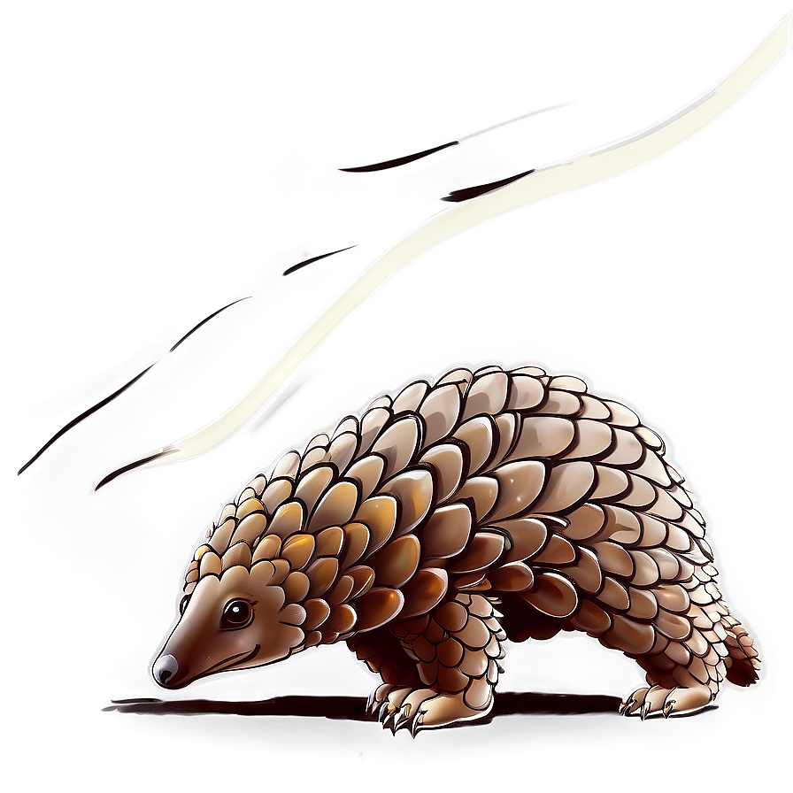 Playful Pangolin Artwork Png 36 PNG Image