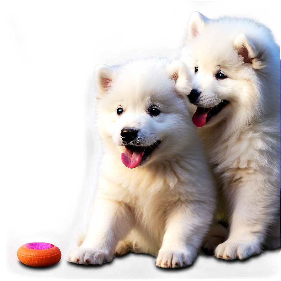 Playful Samoyed Puppies Png Mdv PNG Image