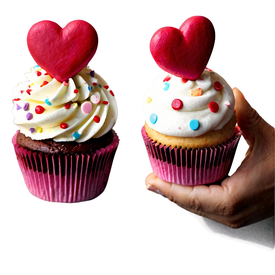 Playful Valentine's Day Cupcakes Png 06202024 PNG Image